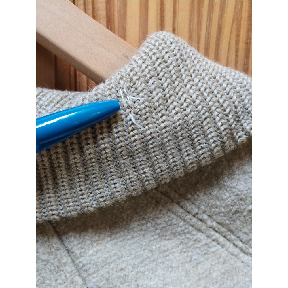Vtg Geiger Tyrol Tan Boiled Wool Zip-Up Sweater Jacket Austria Pockets *Flaws* - Picture 10 of 16